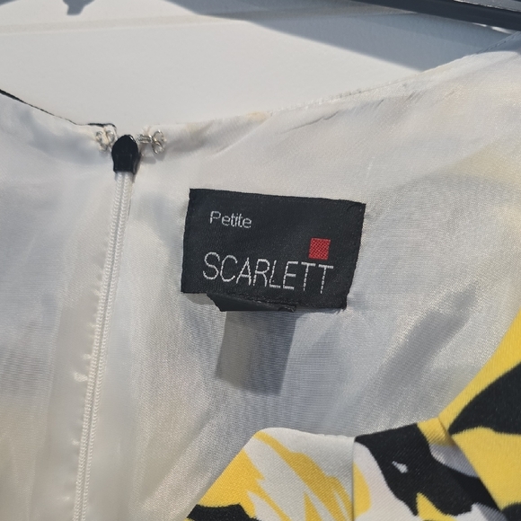 Sharagano Black and Yellow Floral Mini Dress - Picture 3 of 8